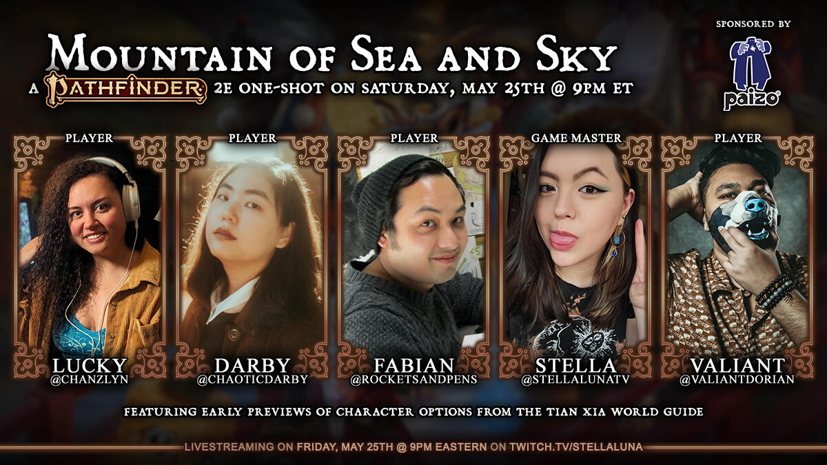Promotional image for "Mountain of Sea and Sky". features 5 pictures of each of the performers.